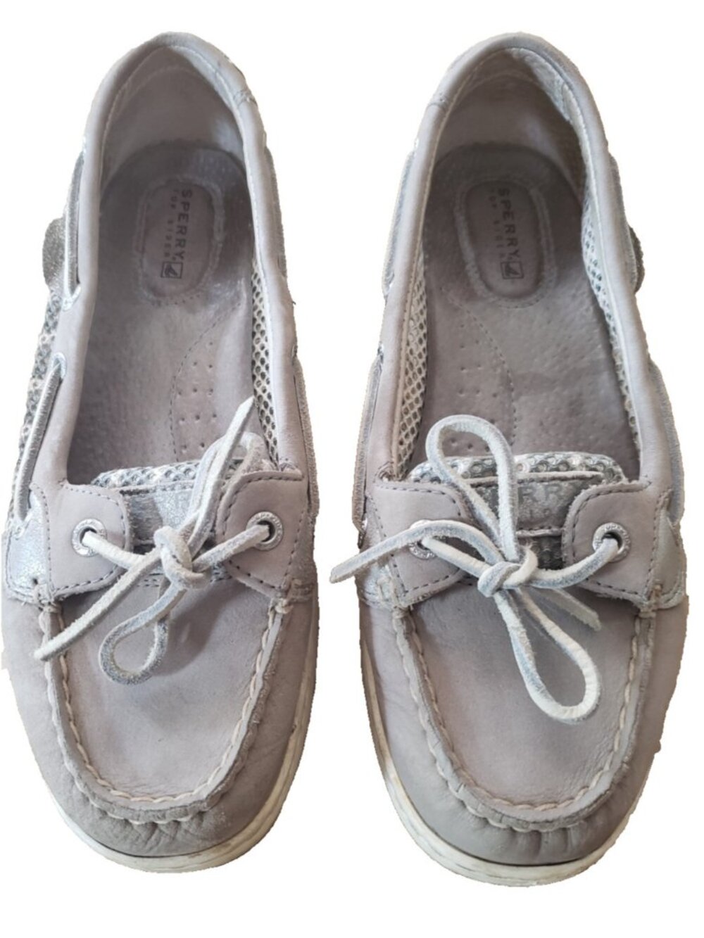 SPERRY TOP-SIDER Gray Silver BRETON Angelfish Shoes Women's 8.5M